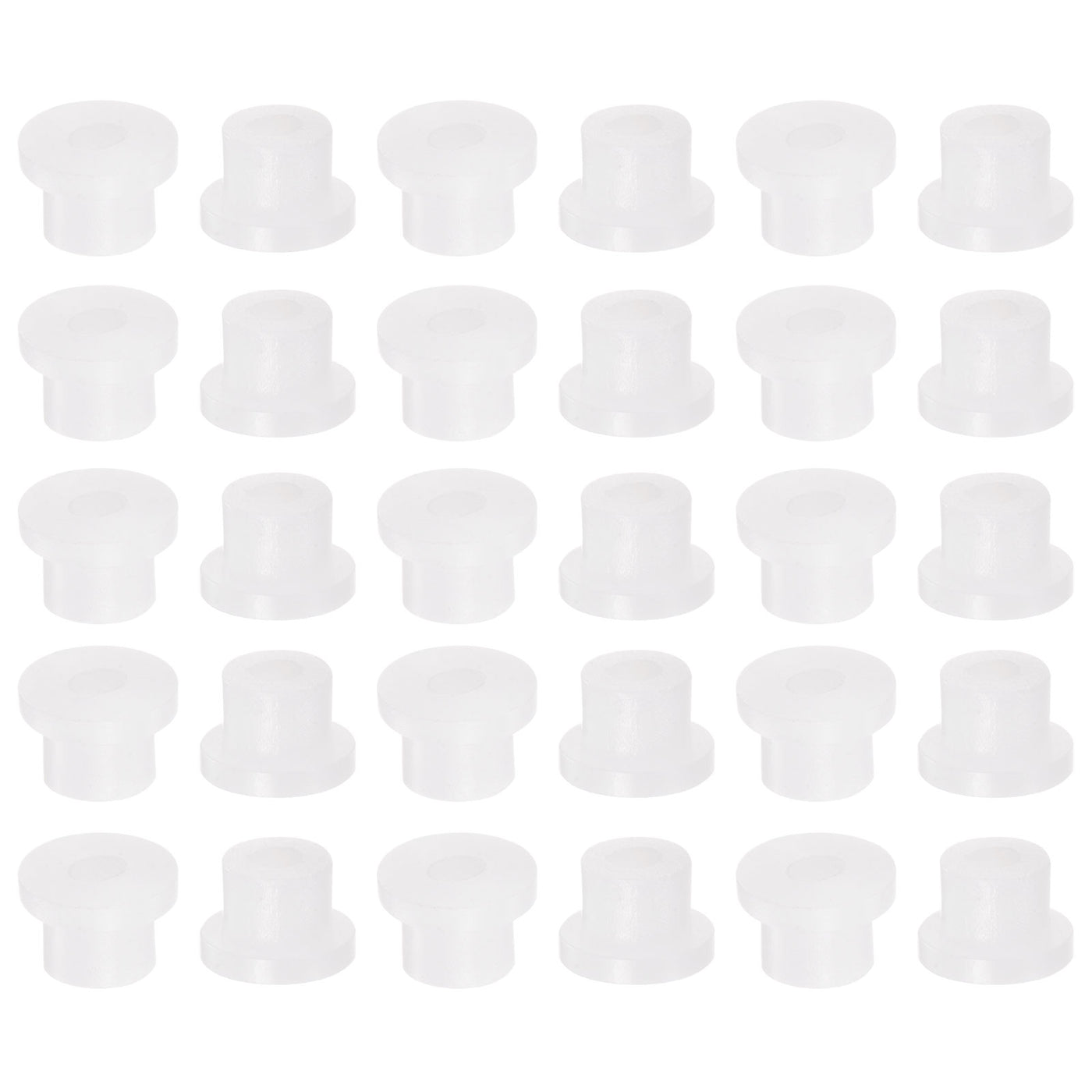 Harfington 30pcs Flanged Sleeve Bearings 2mmx4.4mmx4.1mm Nylon Bushings, White