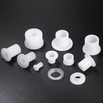 Harfington 12pcs Flanged Sleeve Bearings 5mmx7.2mmx13.5mm Nylon Bushings, White