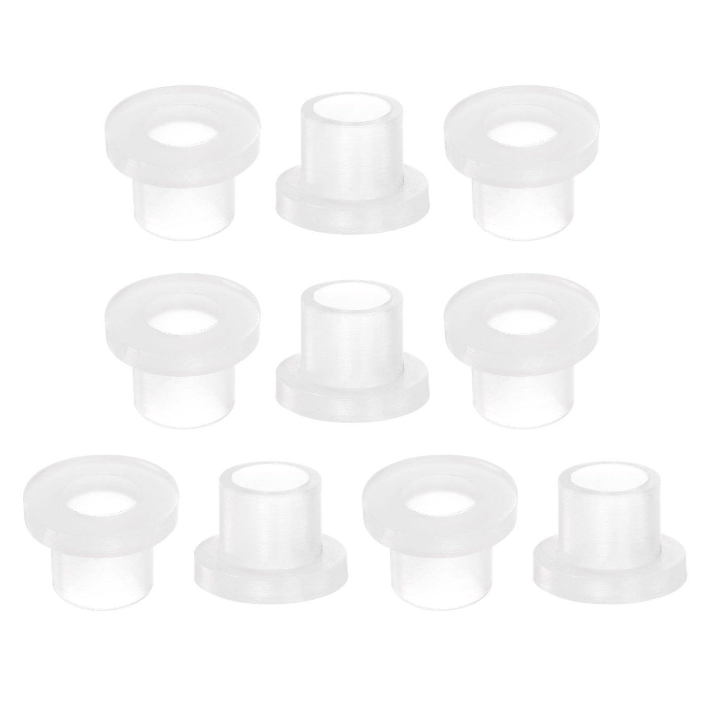 Harfington 10pcs Flanged Sleeve Bearings 6mmx8mmx8.1mm Nylon Bushings, White