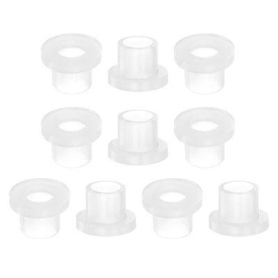 Harfington 10pcs Flanged Sleeve Bearings 6mmx8mmx8.1mm Nylon Bushings, White