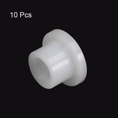 Harfington 10pcs Flanged Sleeve Bearings 6.5mmx9.5mmx7.9mm Nylon Bushings, White