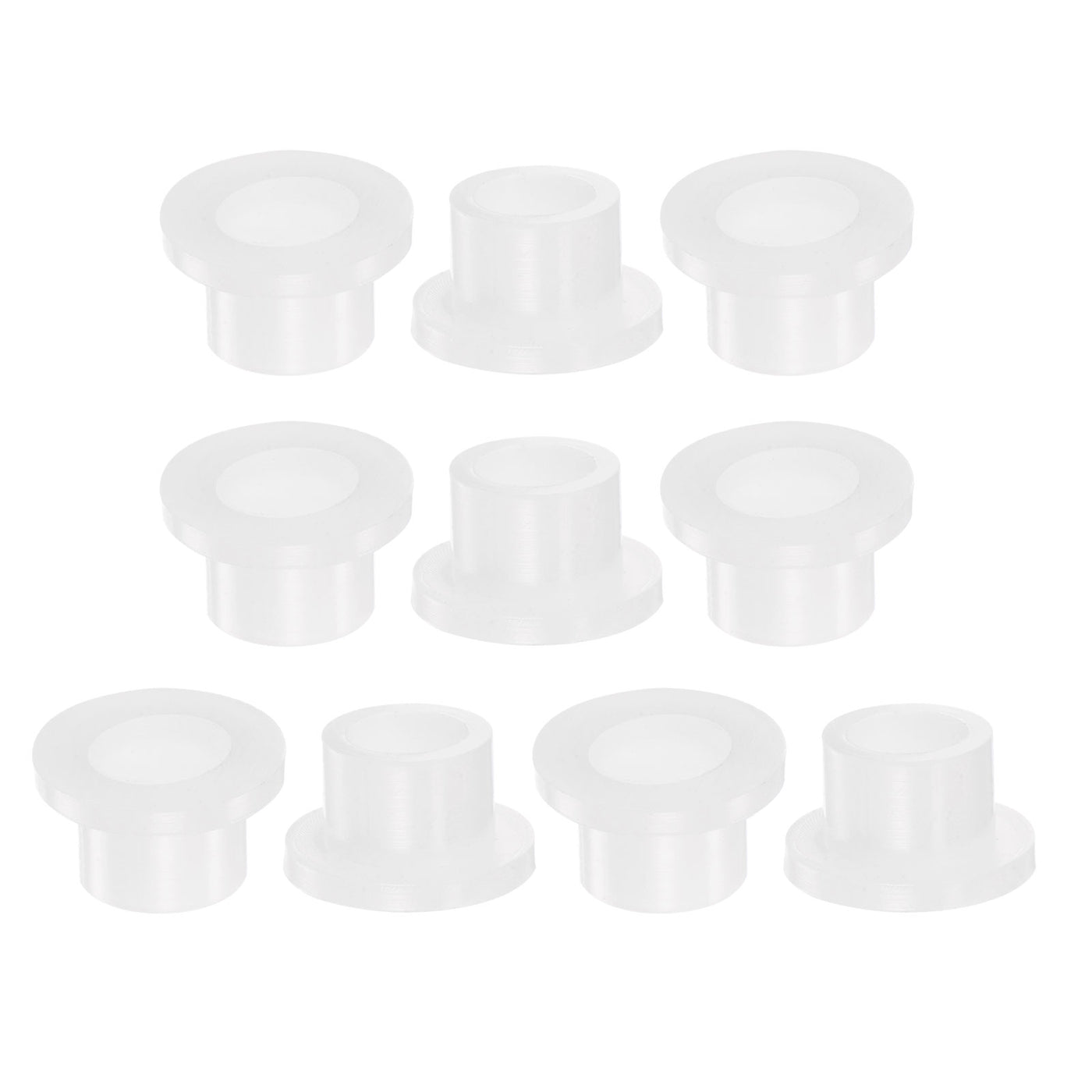 Harfington 10pcs Flanged Sleeve Bearings 6.5mmx9.5mmx7.9mm Nylon Bushings, White