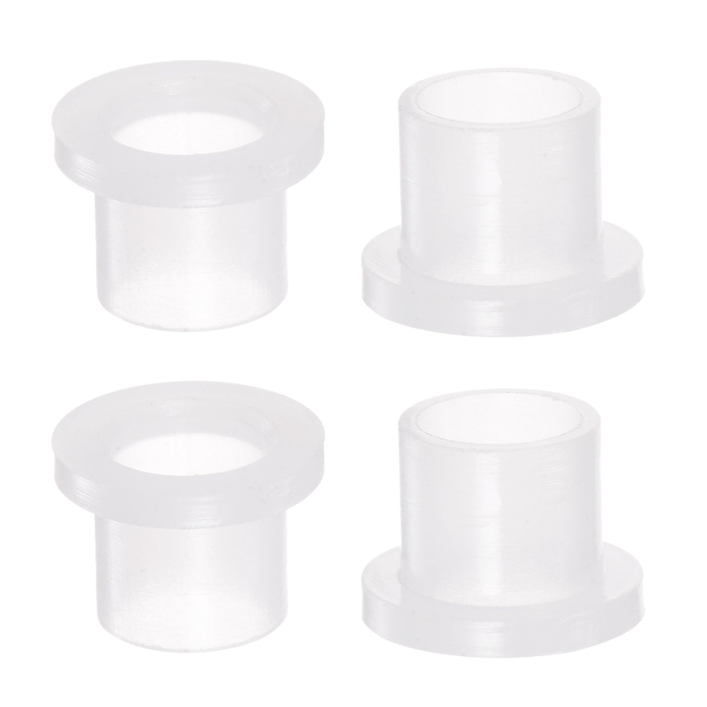 Harfington 4pcs Flanged Sleeve Bearings 8.1mmx10mmx10mm Nylon Bushings, White