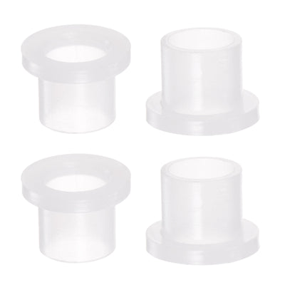 Harfington 4pcs Flanged Sleeve Bearings 8.1mmx10mmx10mm Nylon Bushings, White