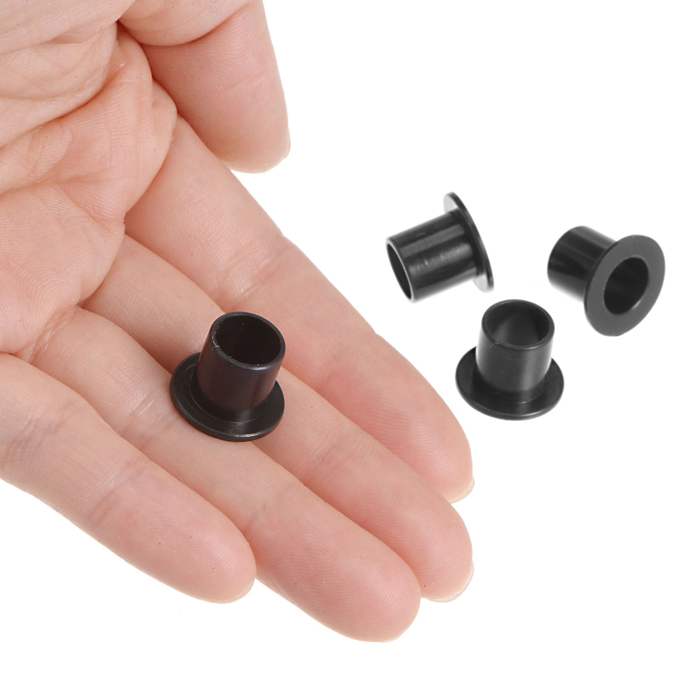 Harfington 4pcs Flanged Sleeve Bearings 8.2mmx10mmx11mm Nylon Bushings, Black