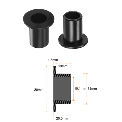 Harfington 4pcs Flanged Sleeve Bearings 10.1mmx13mmx20.5mm Nylon Bushings, Black