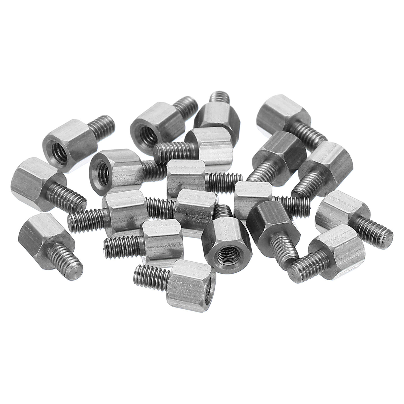 Harfington M2.5x4mm+4mm 20Pack Stecker-Buchse Sechskant Abstandshalter Edelstahl PCB Abstandshalter Schrauben für Hauptplatinen Computer Gehäuse Leiterplatten Elektronik