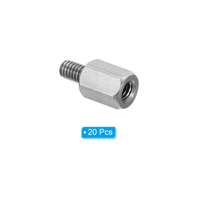 Harfington M2.5x6mm+4mm 20Pack Stecker-Buchse Sechskant Abstandshalter Edelstahl PCB Abstandshalter Schrauben für Hauptplatinen Computer Gehäuse Leiterplatten Elektronik