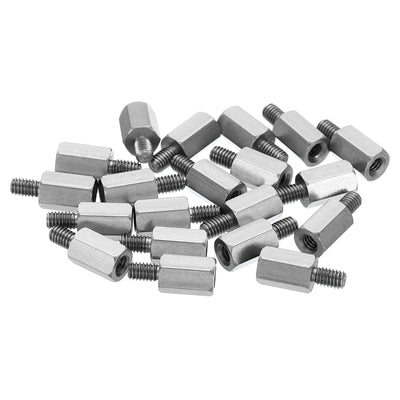 Harfington M2.5x7mm+4mm Male-Female Hex Standoff, 20 Pack Stainless Steel PCB Standoffs Screws for Motherboards, Computer Cases, Circuit Boards, Electronics