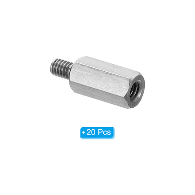 Harfington M2.5x9mm+4mm 20Pack Stecker-Buchse Sechskant Abstandshalter Edelstahl PCB Abstandshalter Schrauben für Hauptplatinen Computer Gehäuse Leiterplatten Elektronik