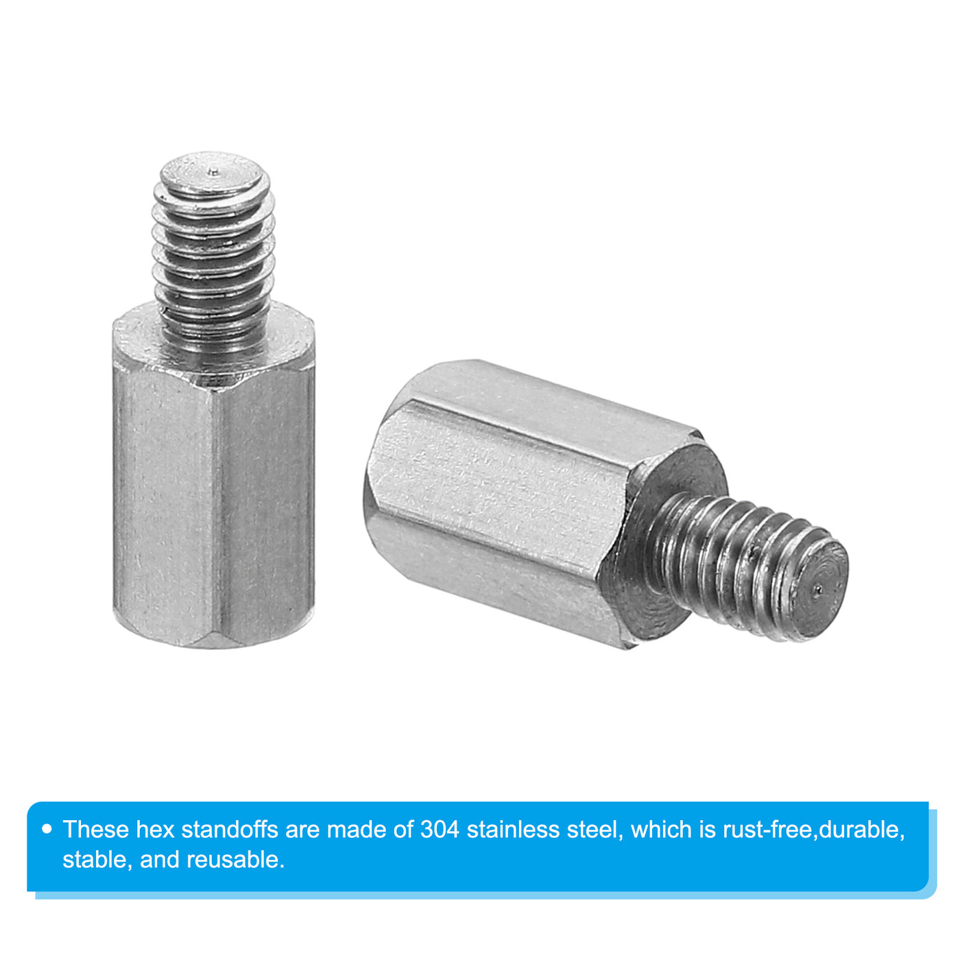 Harfington M3x7mm+4mm 20Pack Stecker-Buchse Sechskant Abstandshalter Edelstahl PCB Abstandshalter Schrauben für Hauptplatinen Computer Gehäuse Leiterplatten Elektronik