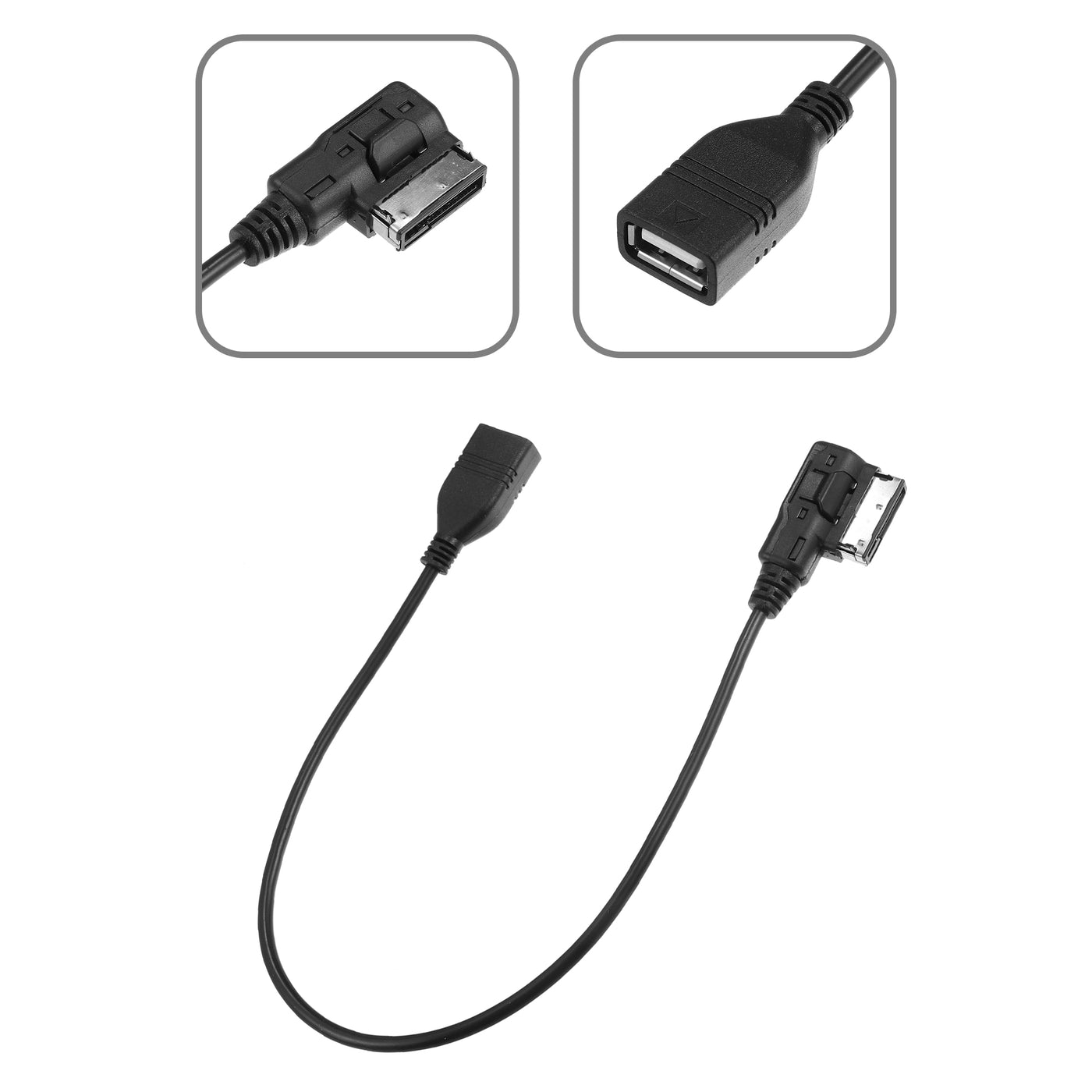 X AUTOHAUX Car Bluetooth Wireless Adapter Audio Radio Music Interface Adapter AUX Cable for Audi A3 A4L A5 A6L A8 Q5 Q7 R8 TT AMI MDI ABS Black