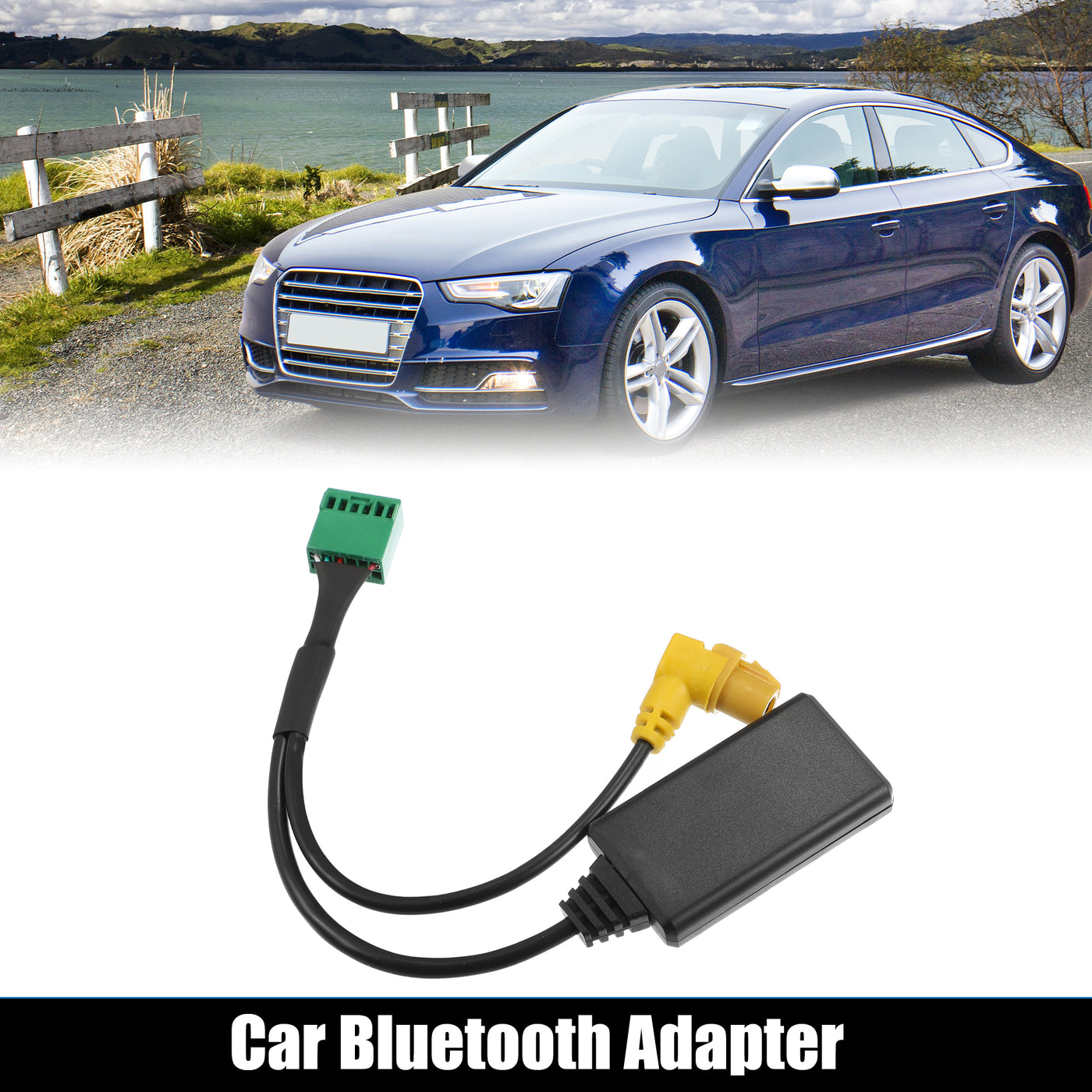 X AUTOHAUX Car Bluetooth Wireless Adapter Audio Radio Music Interface Adapter AUX Cable for Audi Q5 A6 A4 Q7 A5 S5 AMI MMI ABS Black