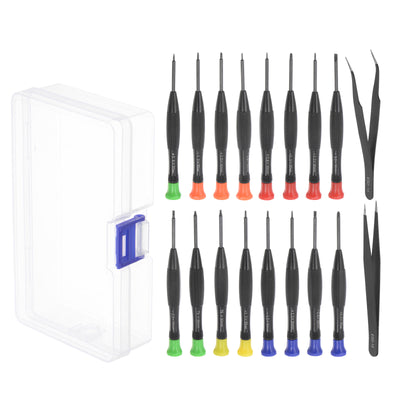 Harfington 18pcs Precision Screwdriver Set Magnetic Slotted Phillips Torx Star Screw Drivers Tweezers for Repairing Phone Watch Eyeglasses Electronics