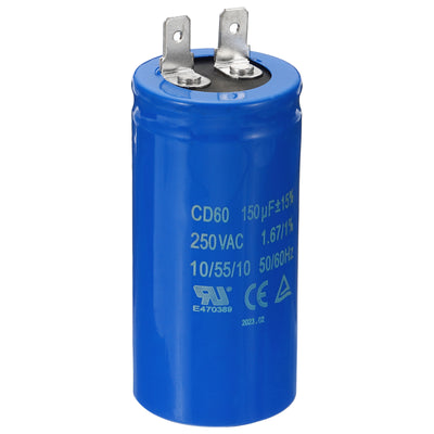 Harfington CD60 Run Capacitor, 150uF/MFD 250VAC 15% Tolerance 50/60Hz Motor Starting Capacitor for Air Compressor Motor Starts Running