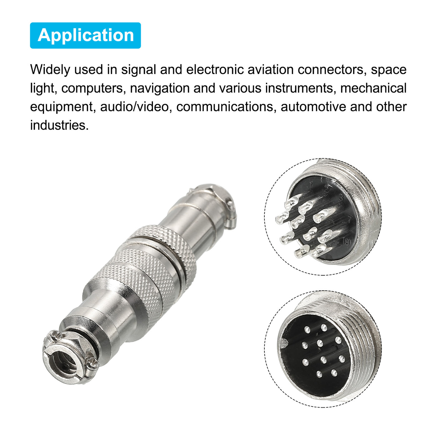 Harfington Aviation Connector GX16 10 Pins Male Female Wire Panel Docking Connector 2Pcs