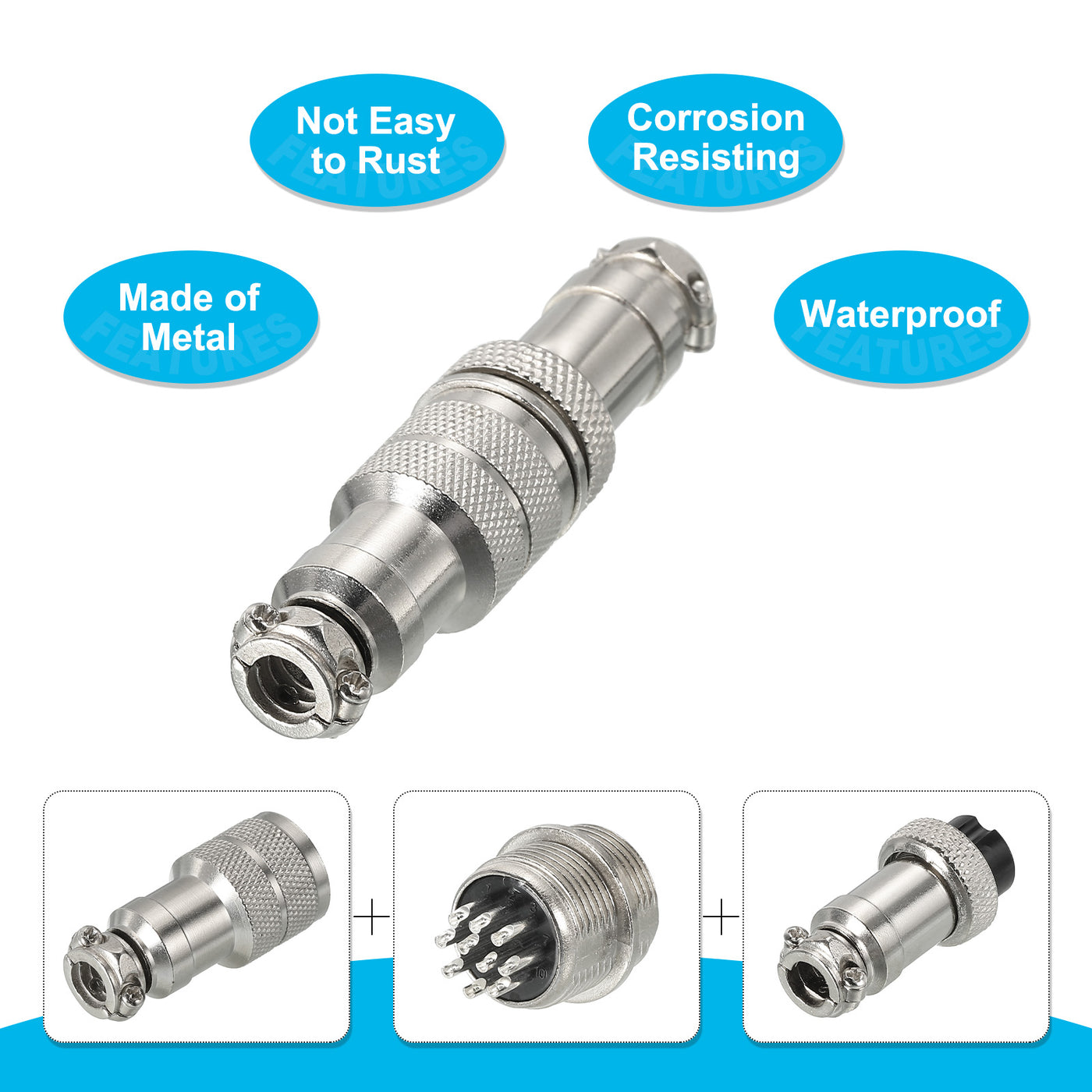 Harfington Aviation Connector GX16 10 Pins Male Female Wire Panel Docking Connector 2Pcs