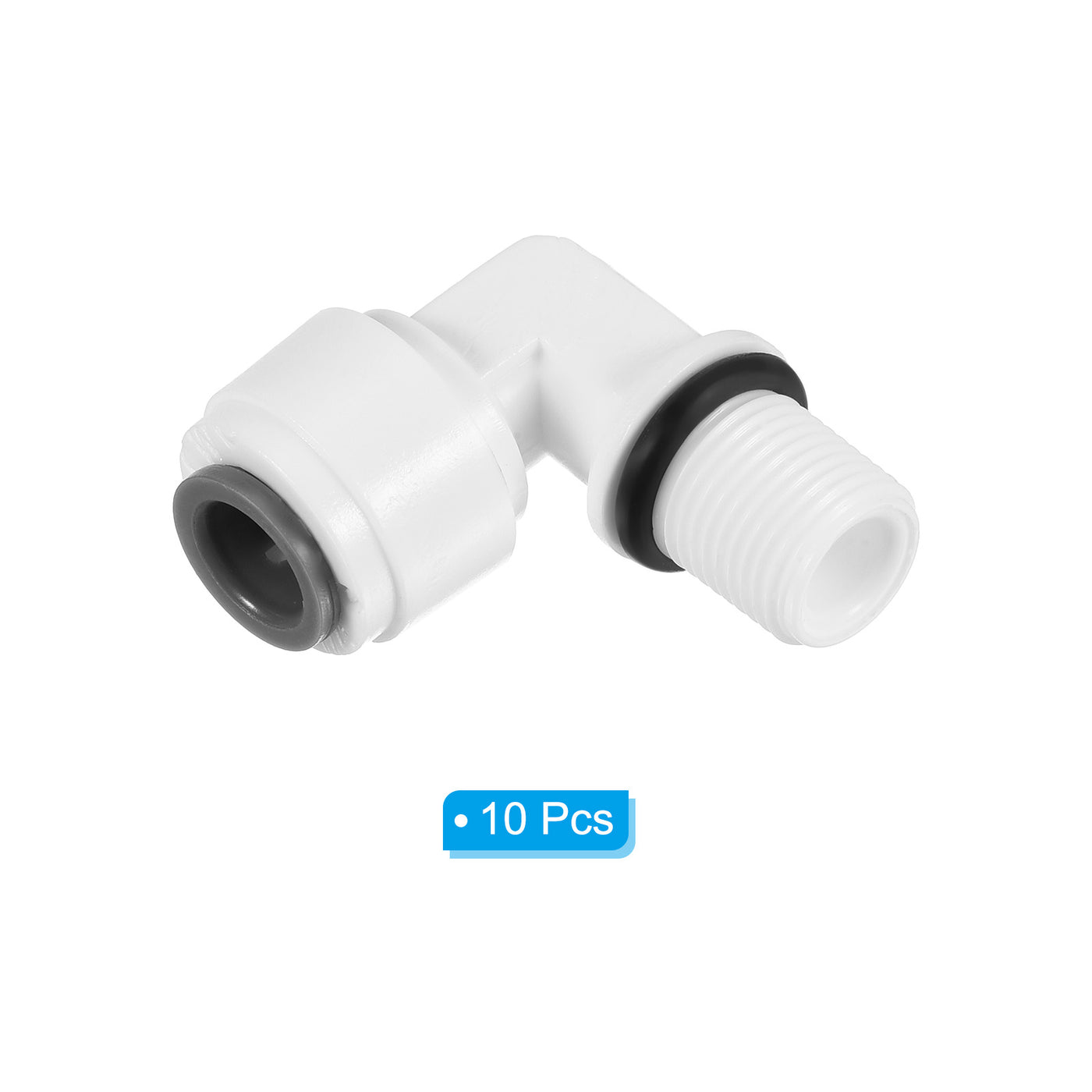 Harfington Push to Connect Fitting Elbow, Male Thread Quick Fittings POM Right Angle Hose Pipe Connector