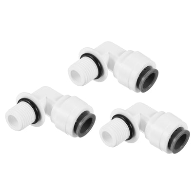 Harfington Push to Connect Fitting Elbow, Male Thread Quick Fittings POM Right Angle Hose Pipe Connector