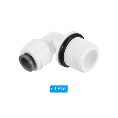 Harfington Push to Connect Fitting Elbow, Male Thread Quick Fittings POM Right Angle Hose Pipe Connector