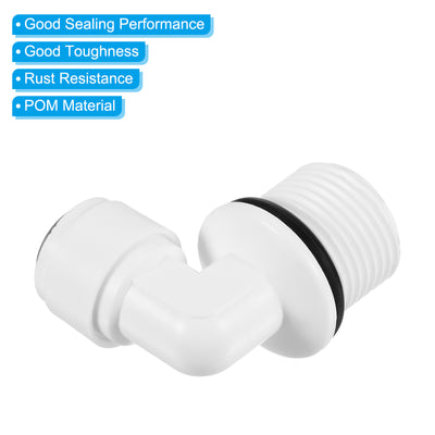 Harfington Push to Connect Fitting Elbow, Male Thread Quick Fittings POM Right Angle Hose Pipe Connector