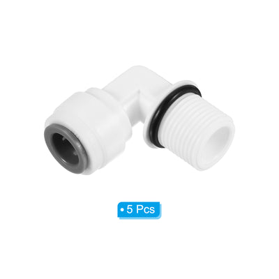 Harfington Push to Connect Fitting Elbow, Male Thread Quick Fittings POM Right Angle Hose Pipe Connector