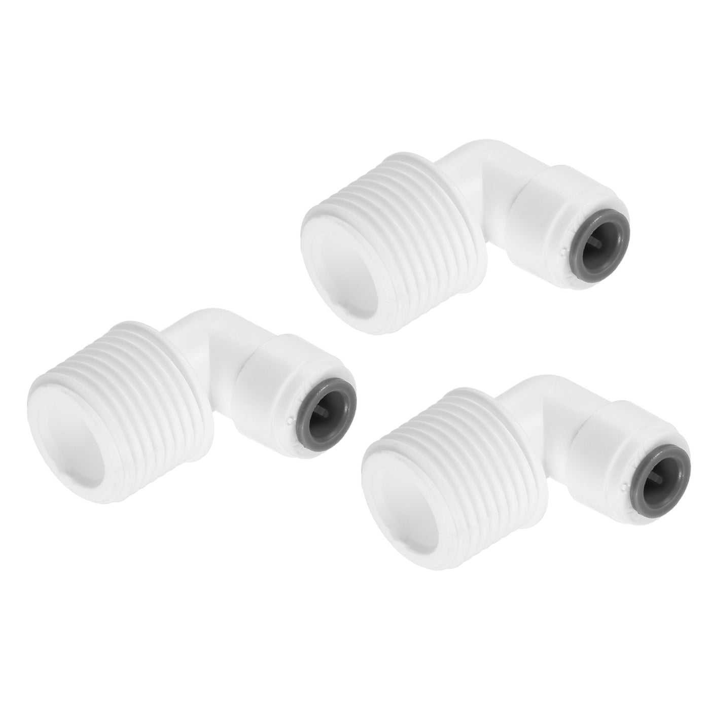 Harfington Push to Connect Fitting Elbow, Male Thread Quick Fittings POM Right Angle Hose Pipe Connector