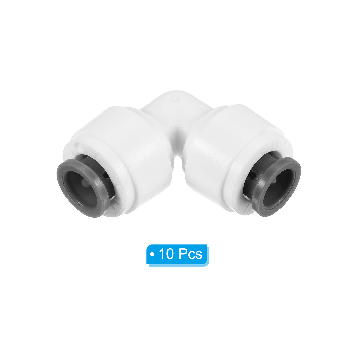 Harfington 1/4" Push to Connect Elbow Fittings, 10 Pack 90 Degree Water Line Fitting for RO Water System, White