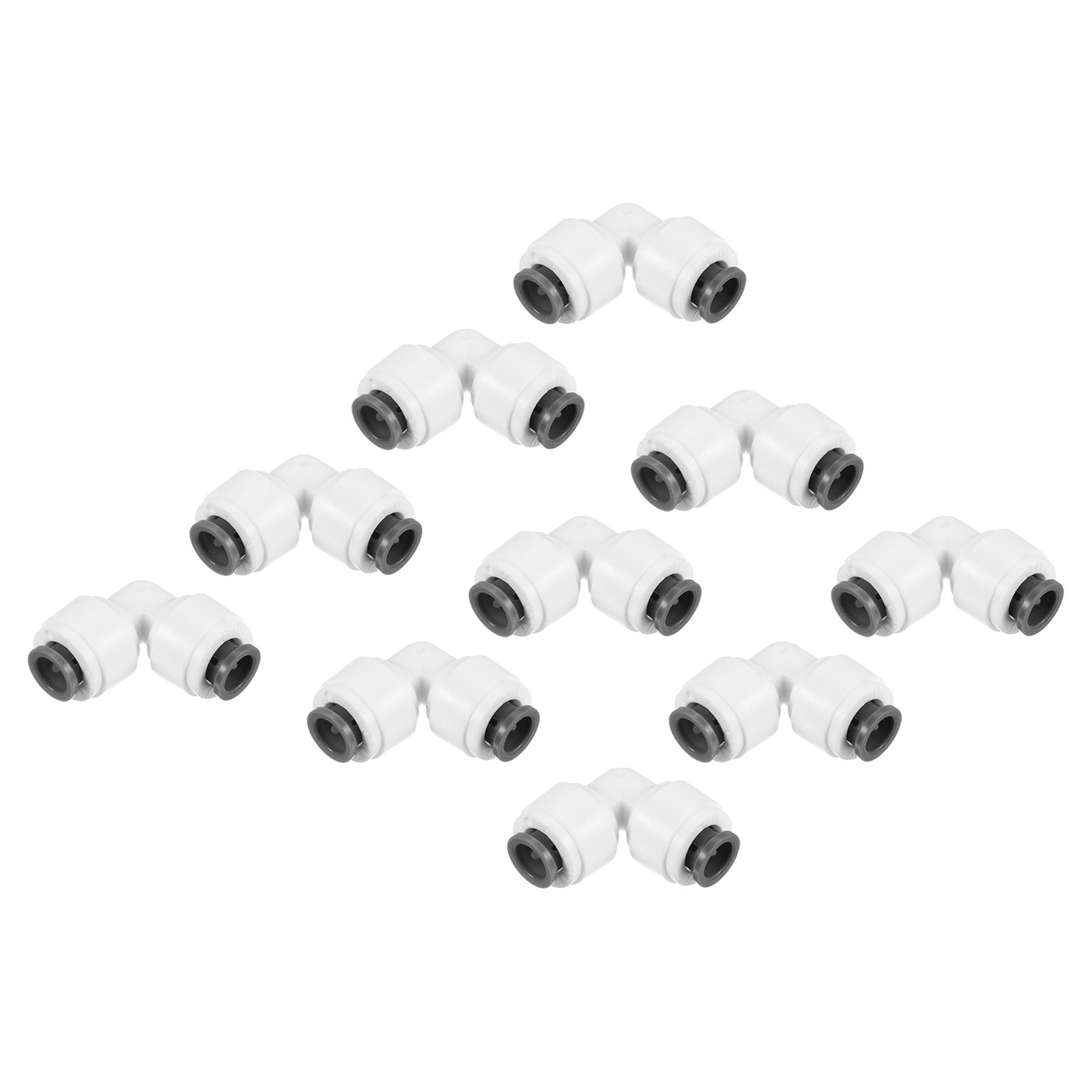 Harfington 1/4" Push to Connect Elbow Fittings, 10 Pack 90 Degree Water Line Fitting for RO Water System, White