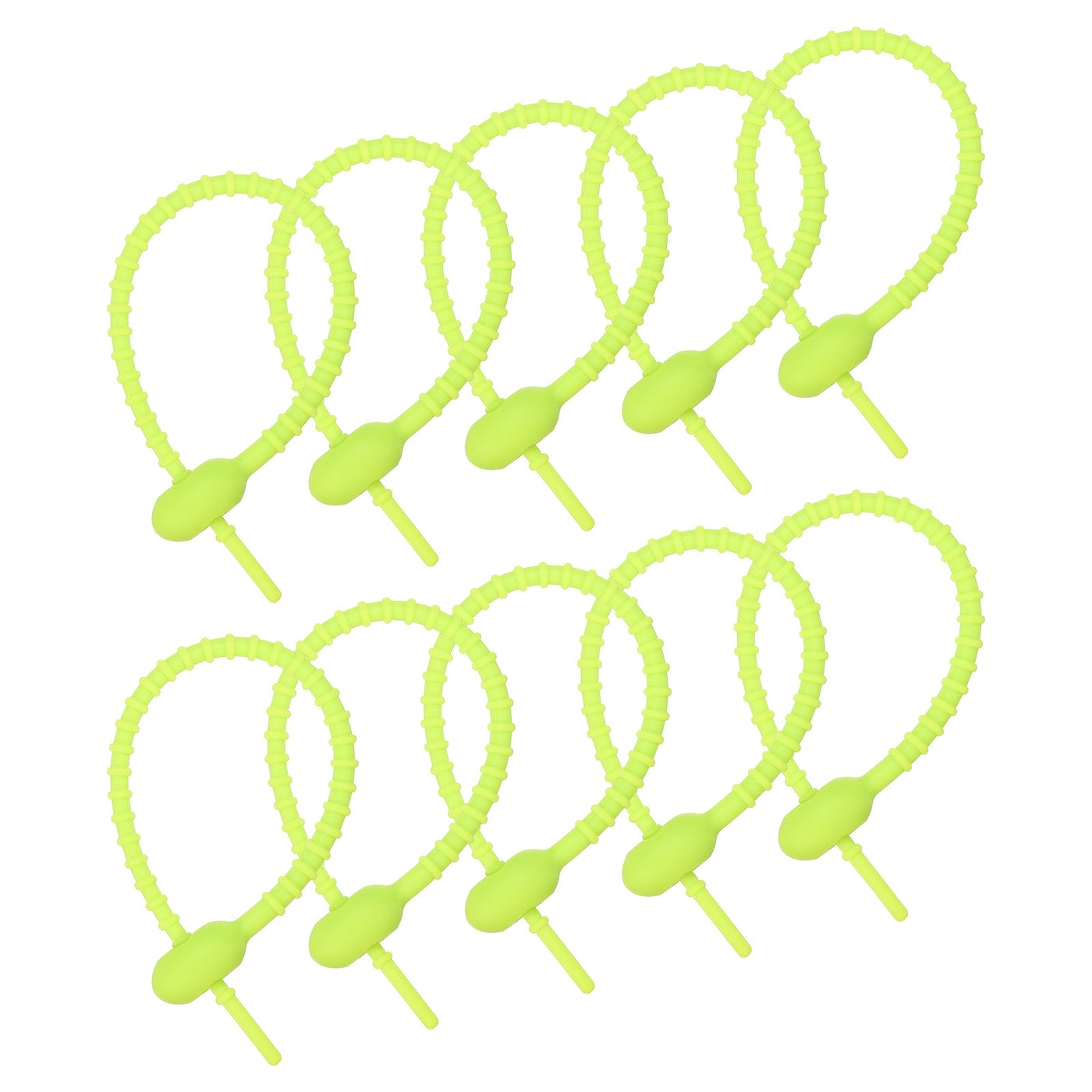 Harfington All-Purpose Silicone Ties 7 Inch, 15 Pieces Reusable Bread Ties (Lime)