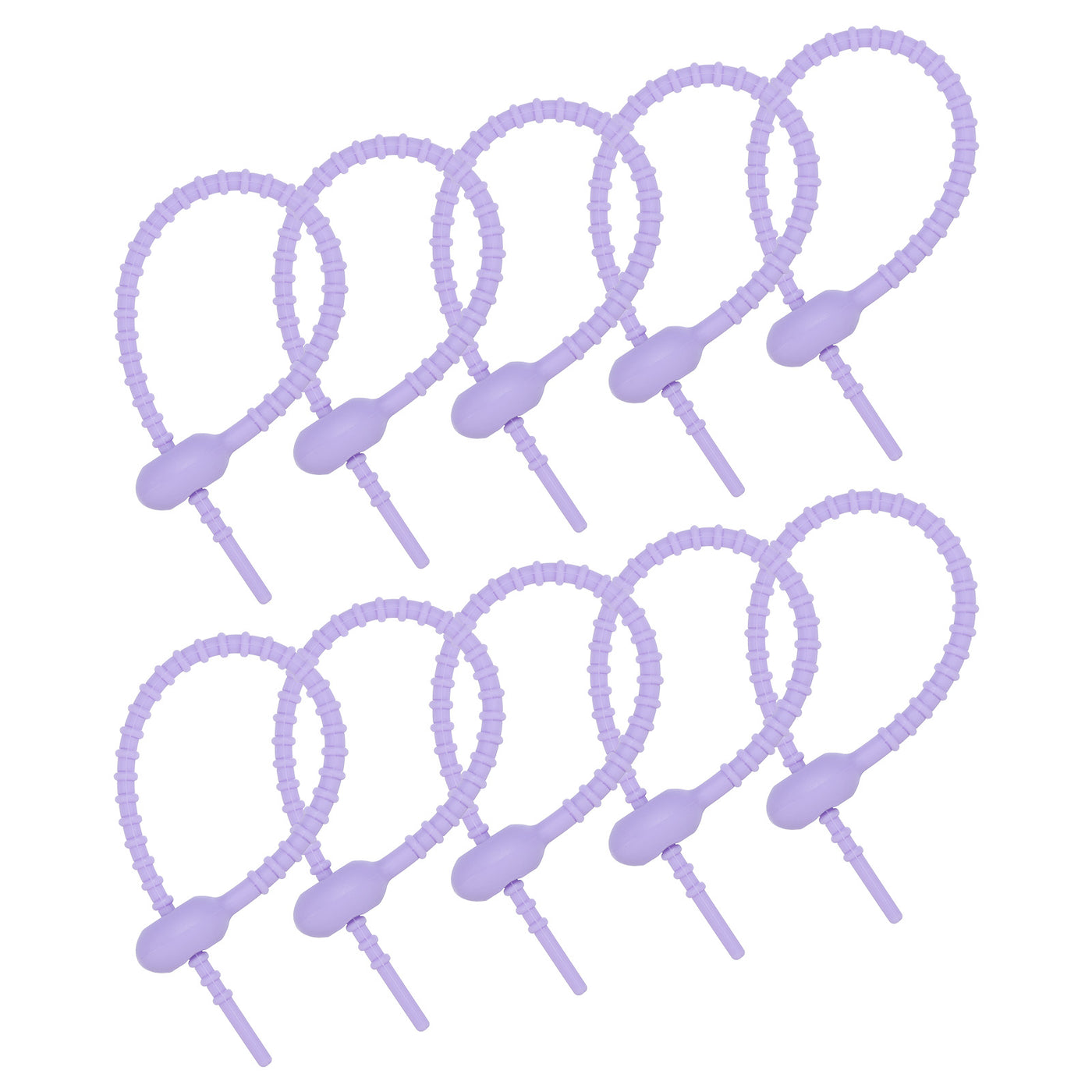 Harfington All-Purpose Silicone Ties 7 Inch, 15 Pieces Reusable Bread Ties (Lavender)