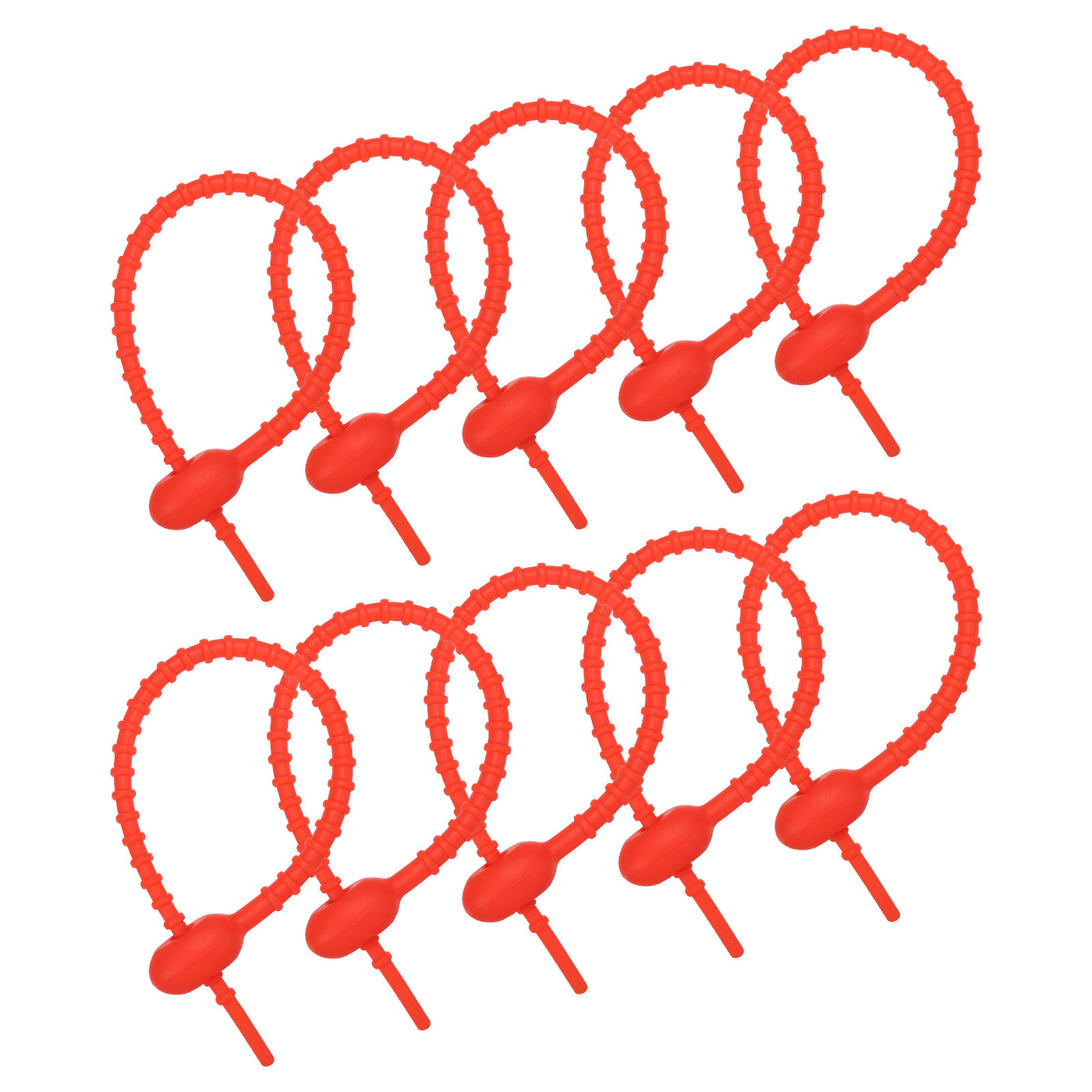 Harfington All-Purpose Silicone Ties 8.5 Inch, 15 Pieces Reusable Bread Ties (Red)