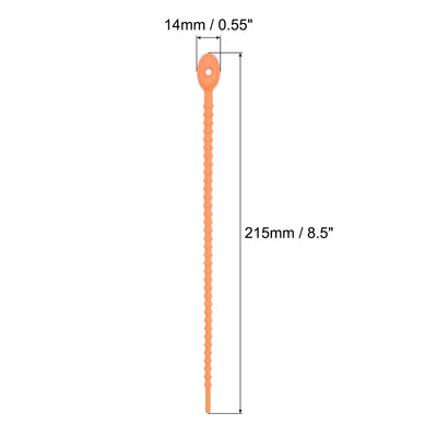 Harfington 30pcs All-Purpose Silicone Ties 8.5 Inch Reusable Bread Ties Orange