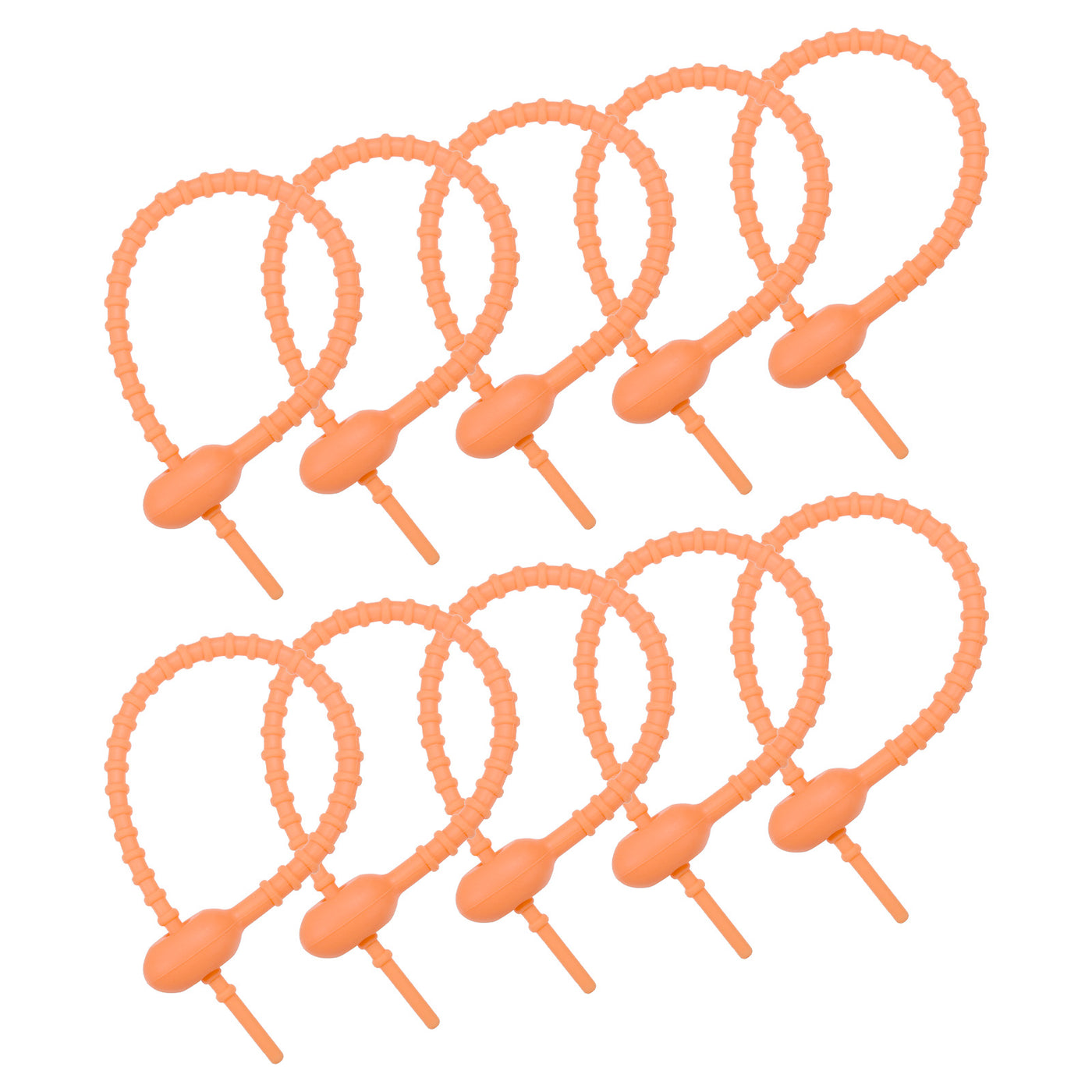 Harfington 30pcs All-Purpose Silicone Ties 8.5 Inch Reusable Bread Ties Orange