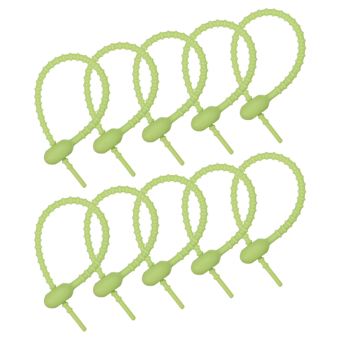 Harfington All-Purpose Silicone Ties 8.5 Inch, 15 Pieces Reusable Bread Ties (Light Green)