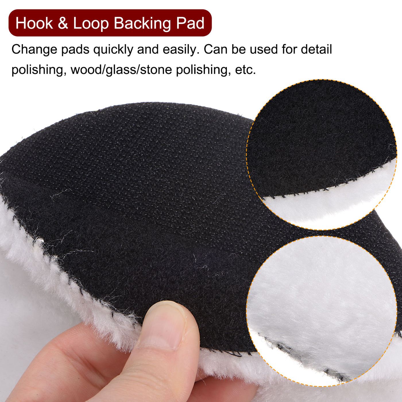 Harfington Wool Buffing Pad Wool Buffer Polishing Pads Set Buffing Wheel Kit with Drill Adapter for Orbital Polisher Buffer