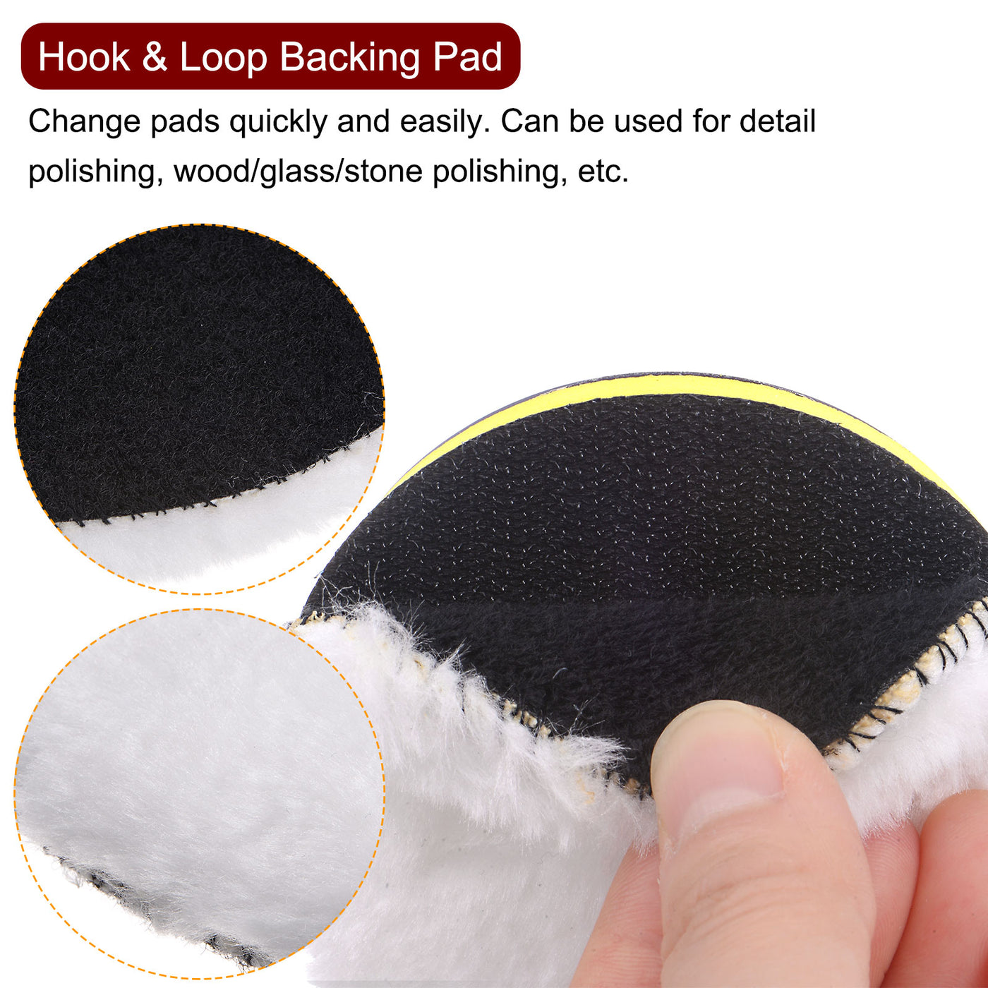 Harfington Wool Buffing Pad Wool Buffer Polishing Pads Set Buffing Wheel Kit with Drill Adapter for Orbital Polisher Buffer