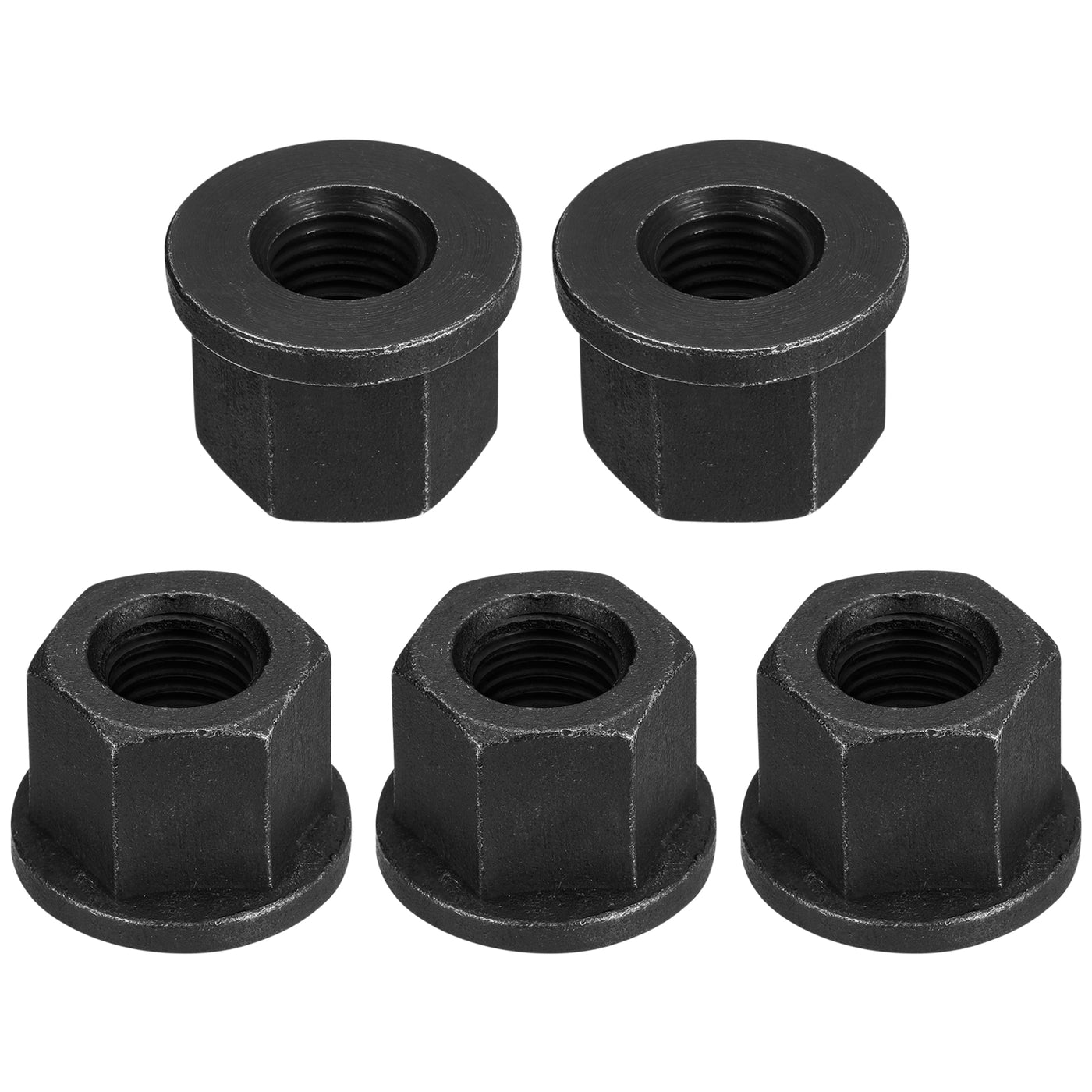 uxcell Uxcell M16 Flange Hex Lock Nuts, 5pcs Grade 10.9 Carbon Steel Hex Flange Nuts