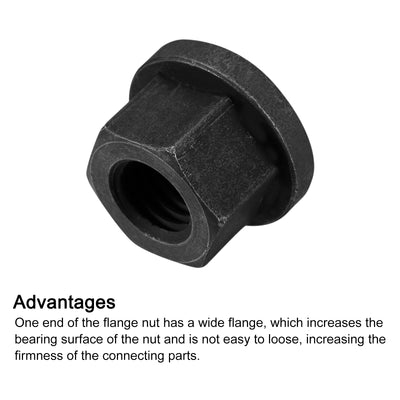 Harfington Uxcell 5/8-11 Flange Hex Lock Nuts, 5pcs Grade 10.9 Carbon Steel Hex Flange Nuts