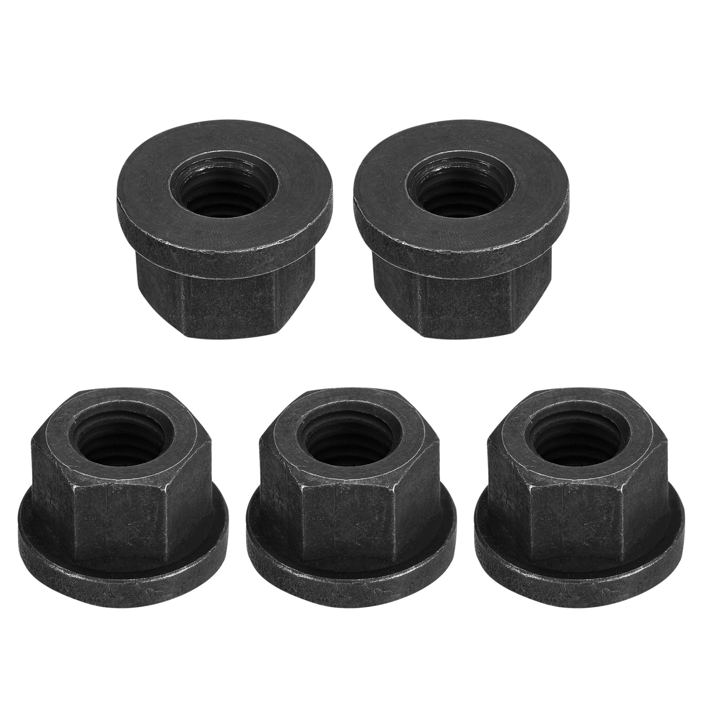 uxcell Uxcell 5/8-11 Flange Hex Lock Nuts, 5pcs Grade 10.9 Carbon Steel Hex Flange Nuts