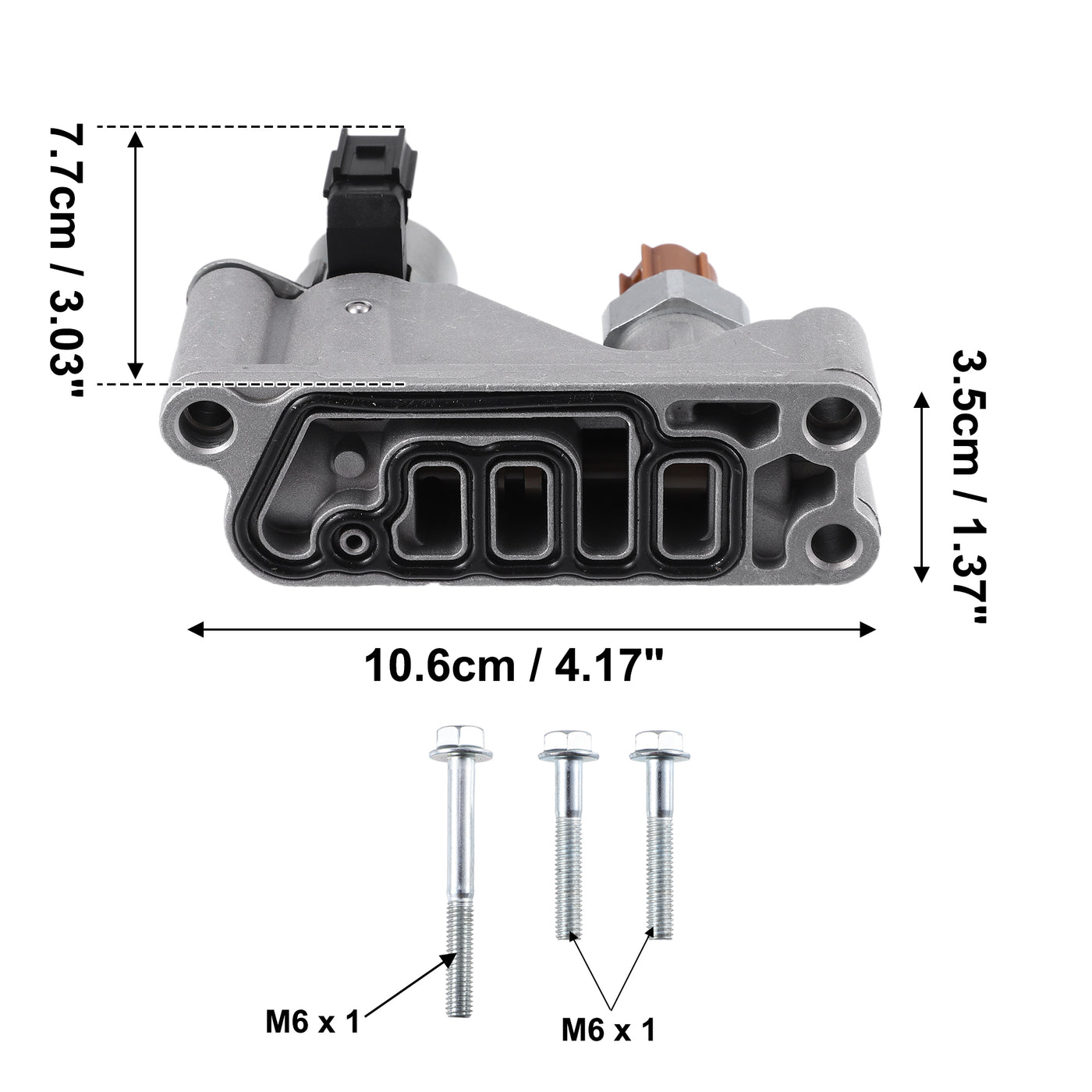 ACROPIX Engine Variable Valve Timing Solenoid with Gasket - Pack of 8 Silver Tone