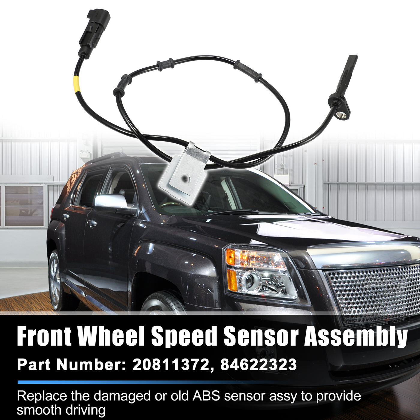 X AUTOHAUX Car ABS Wheel Speed Sensor Front Left Wheel ABS Brake Sensor w/ Harness for Chevrolet Equinox 2010-2017 for GMC Terrain 2010-2017 NO. 20811372 Front Driver Side Wheel ABS Sensor