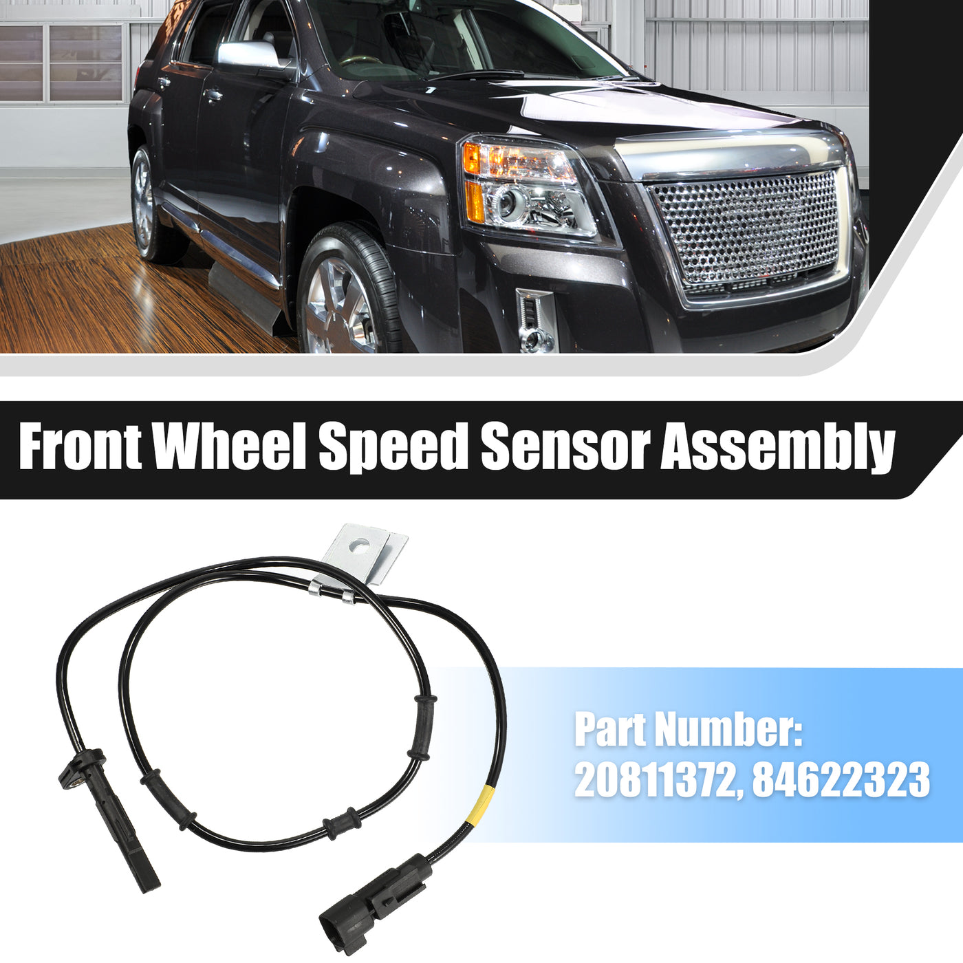 X AUTOHAUX Car ABS Wheel Speed Sensor Front Left Wheel ABS Brake Sensor w/ Harness for Chevrolet Equinox 2010-2017 for GMC Terrain 2010-2017 NO. 20811372 Front Driver Side Wheel ABS Sensor