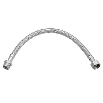 Harfington Uxcell 12 Inch Long Faucet Supply Line Connector, G3/8 Male Compression Thread x G3/8 Female Compression Thread 304 Stainless Steel Water Supply Hose