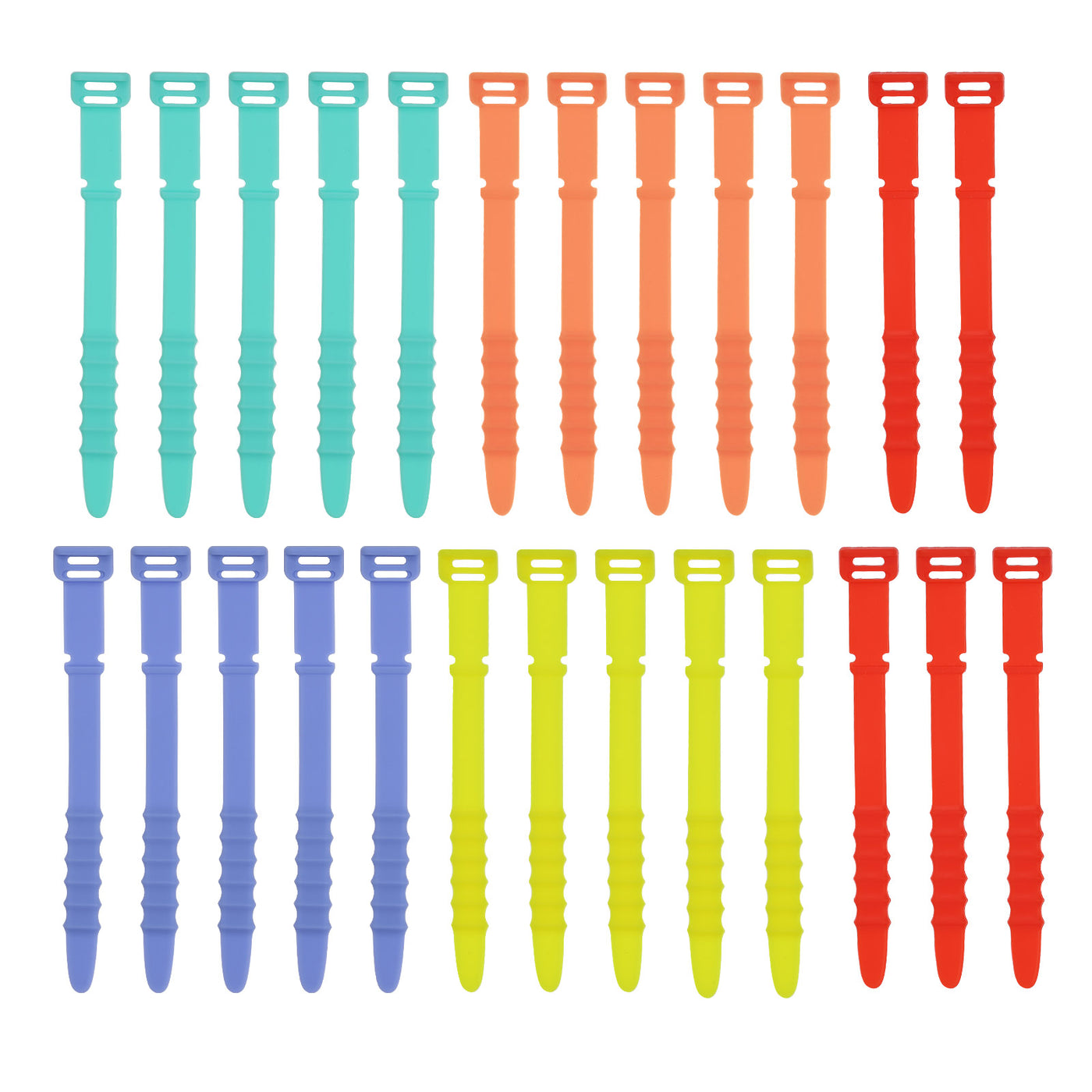 Harfington 25Pcs Reusable Cable Ties 4.5" (Green,Orange,Blue,Red,Yellow)