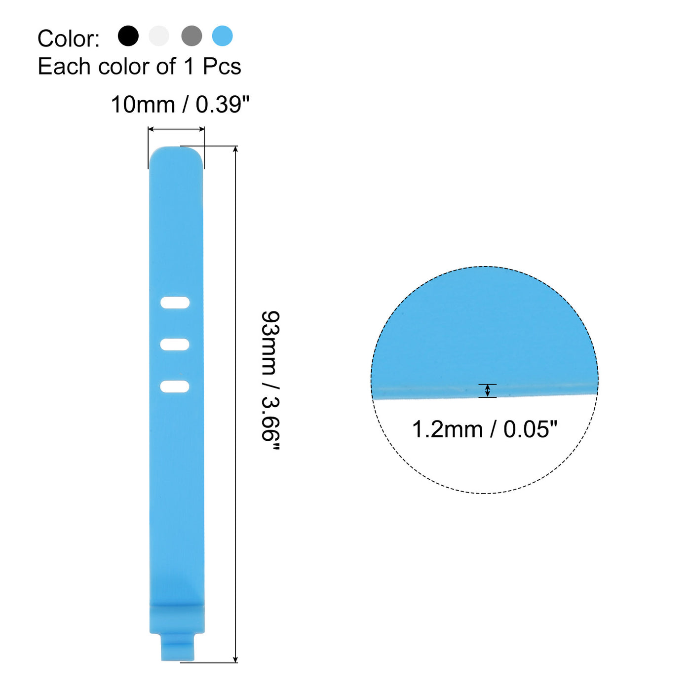 Harfington 4 Pack Reusable Cable Tie 3 Hole Tie (Black,White,Gray,Blue)