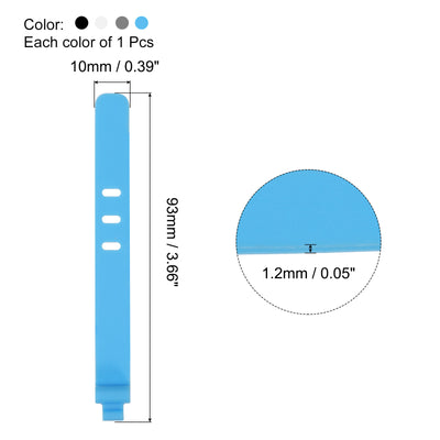 Harfington 4 Pack Reusable Cable Tie 3 Hole Tie (Black,White,Gray,Blue)