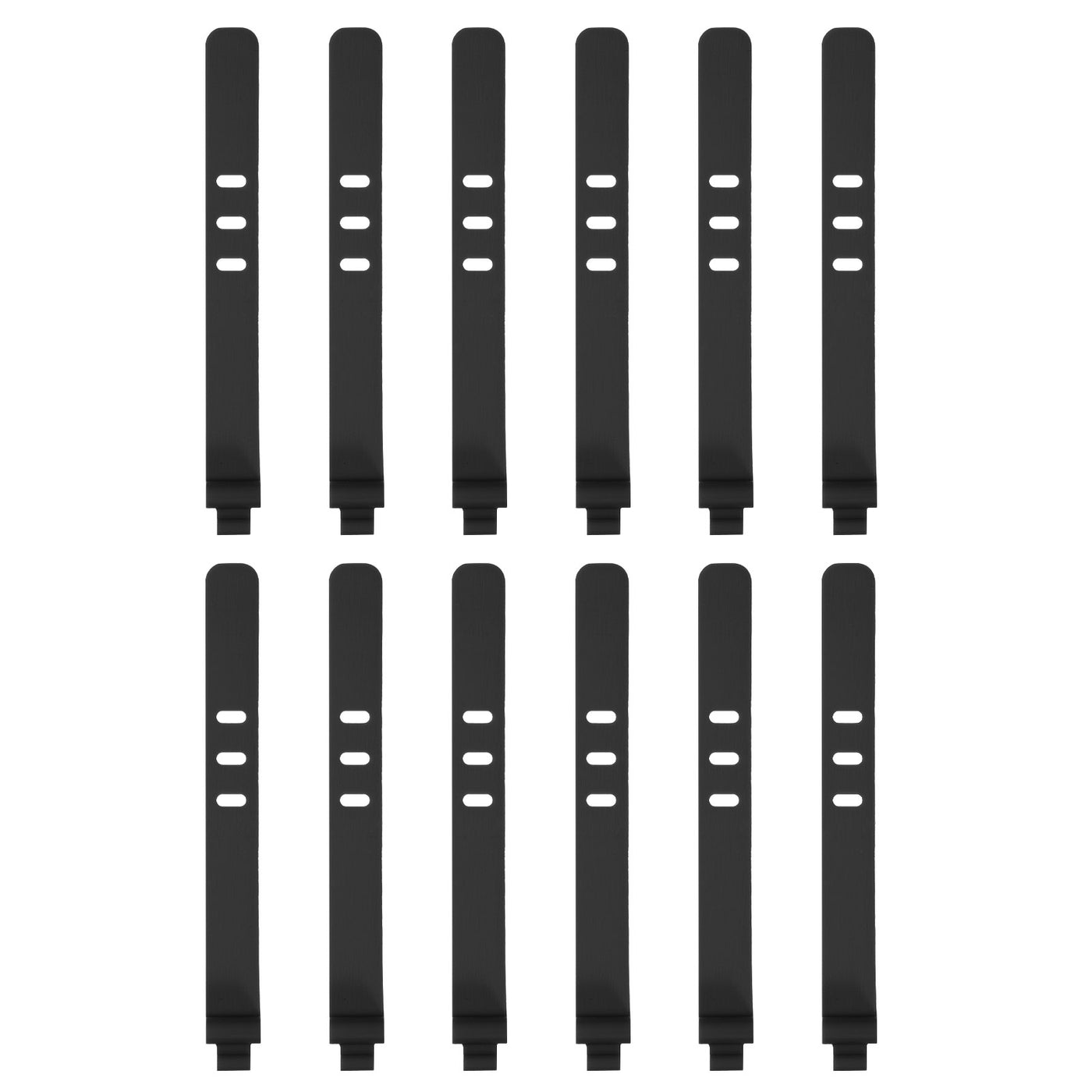 Harfington 12 Pack Reusable Cable Zip 3 Hole Tie (Black)