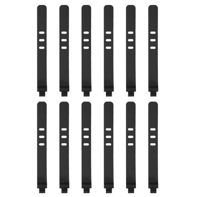 Harfington 12 Pack Reusable Cable Zip 3 Hole Tie (Black)