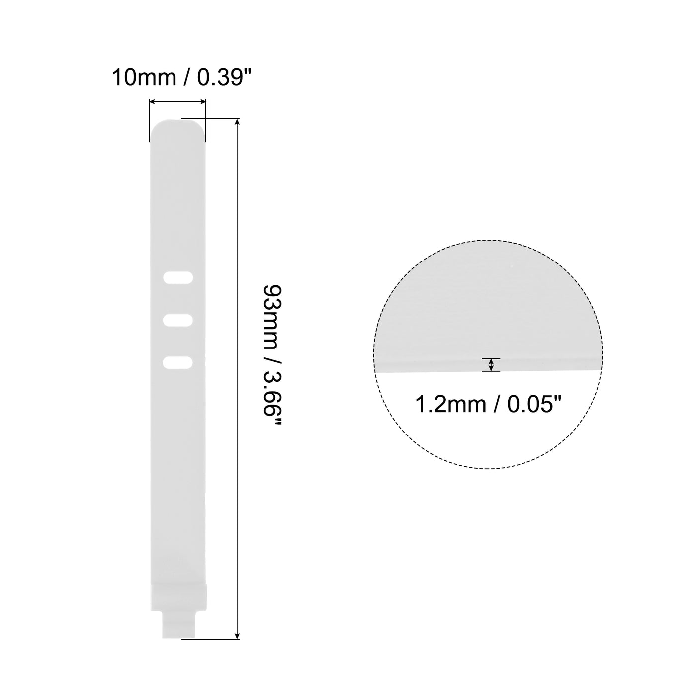 Harfington 12 Pack Reusable Cable Zip 3 Hole Tie (White)